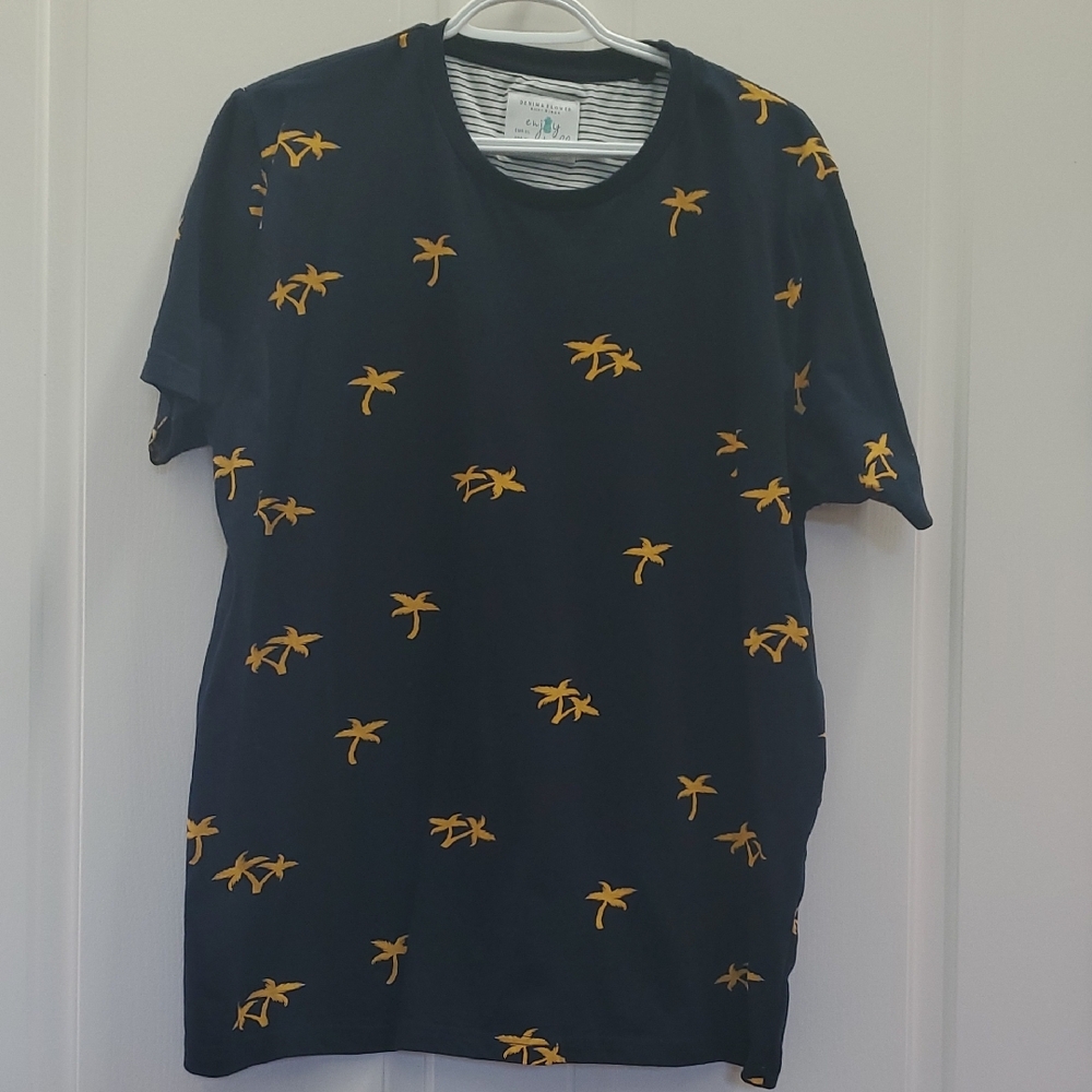 Denim & Flower Blue and Yellow Palm Tree Tee